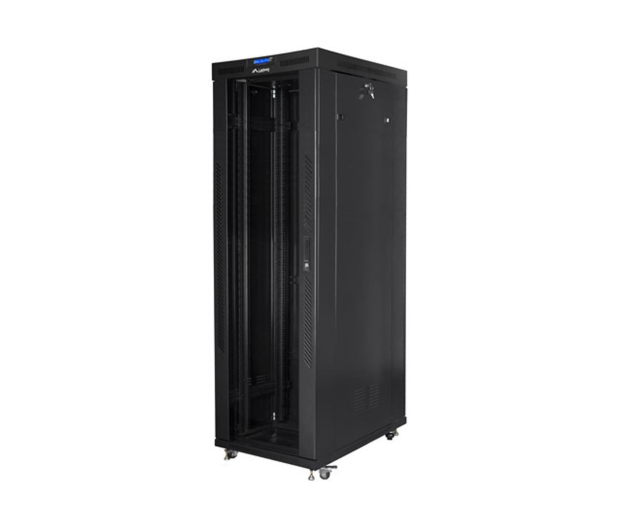 LANBERG Szafa instalacyjna rack stojąca 19 42U 800x1000 czarna, drzwi szklane LCD (Flat pack) FF01-8042-12BL - 1259209 - zdjęcie 4